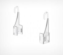 Крючок F-CLIP подвешивания рам для подвесных систем.  Используется для подвешивания пластиковых рамок в подвесных системах, состоящих из подвесных профилей с перфорированными вставками. Имеет неподвижное основание, поэтому может создавать только прямые ве